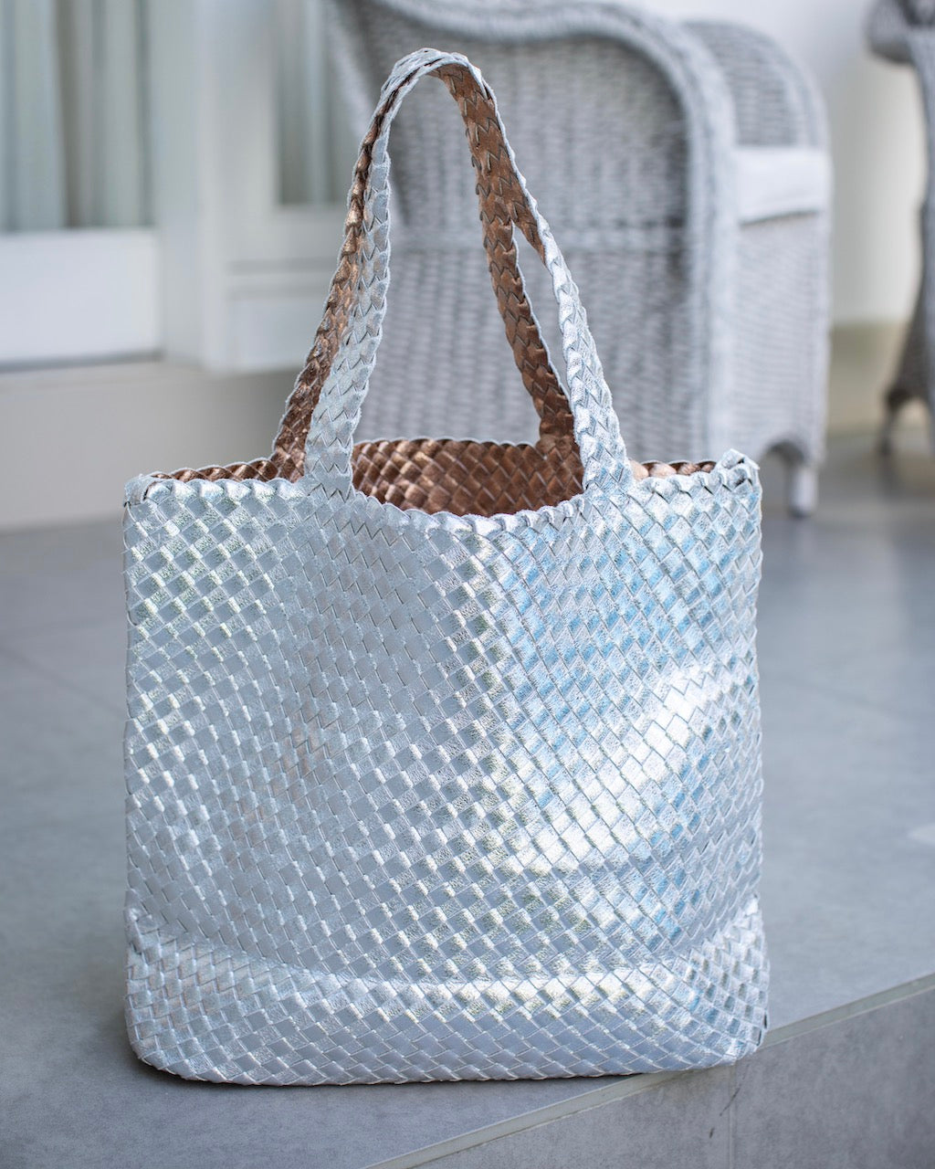 Montecito Reversible Bag - Silver/Rose Gold