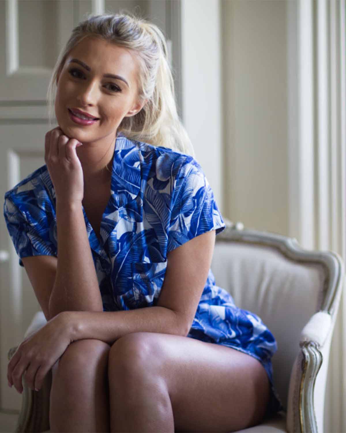 Chris PJ Set - Blue Leaf