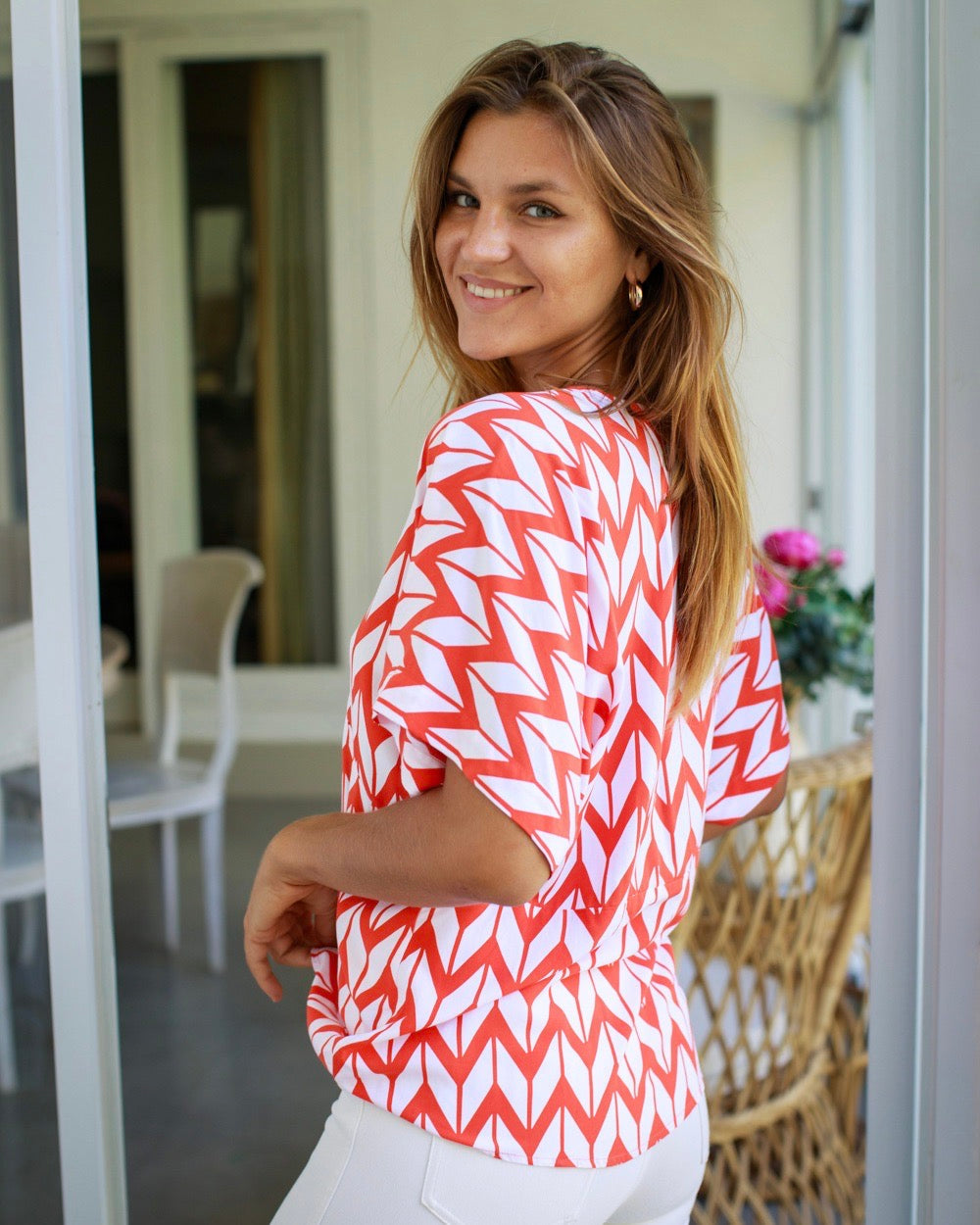 Eta Top - Sunset Chevron Orange