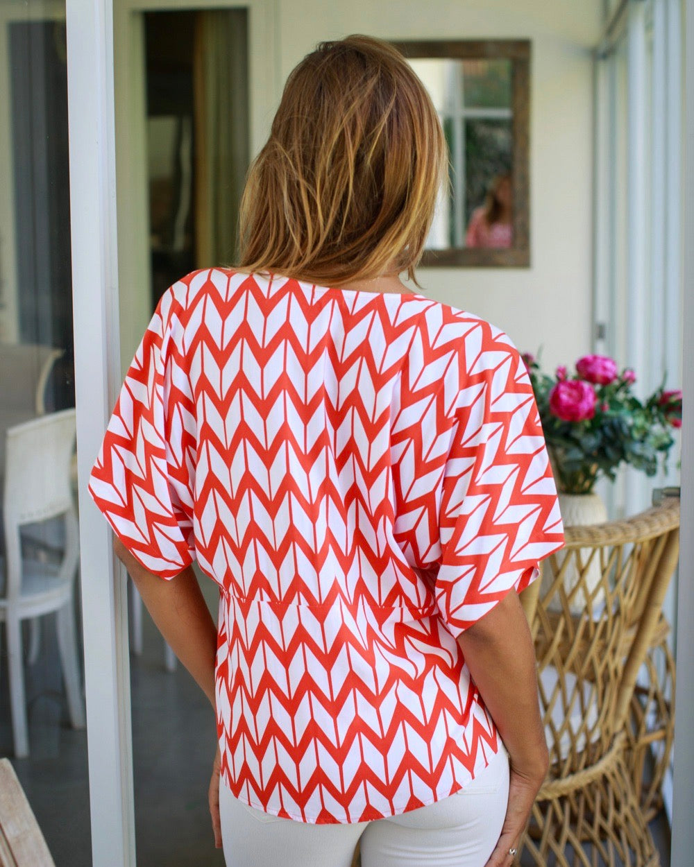 Eta Top - Sunset Chevron Orange