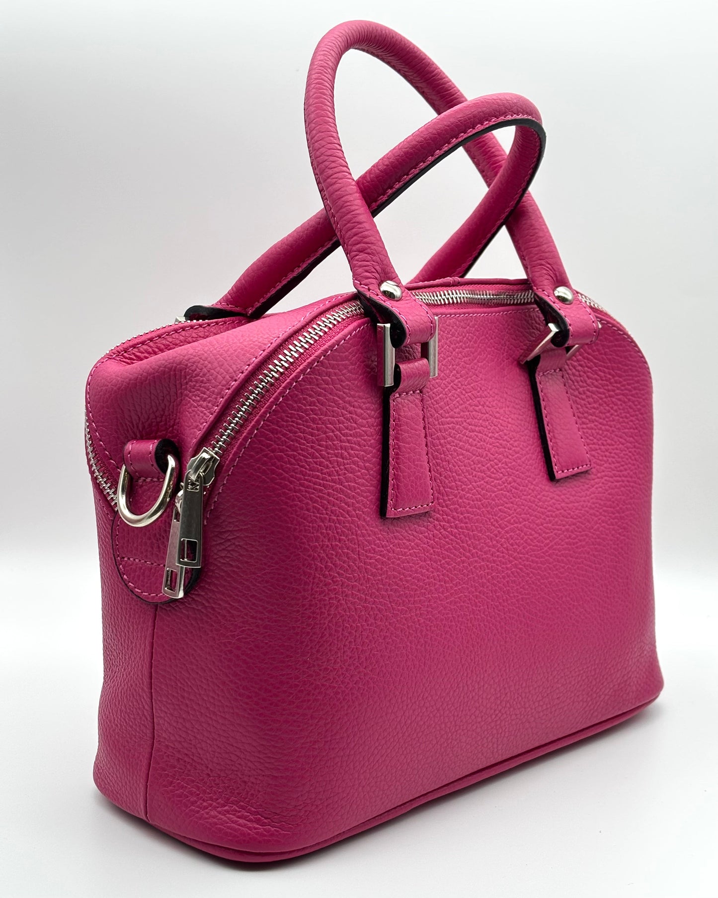 Genova Leather Bag - Fuchsia