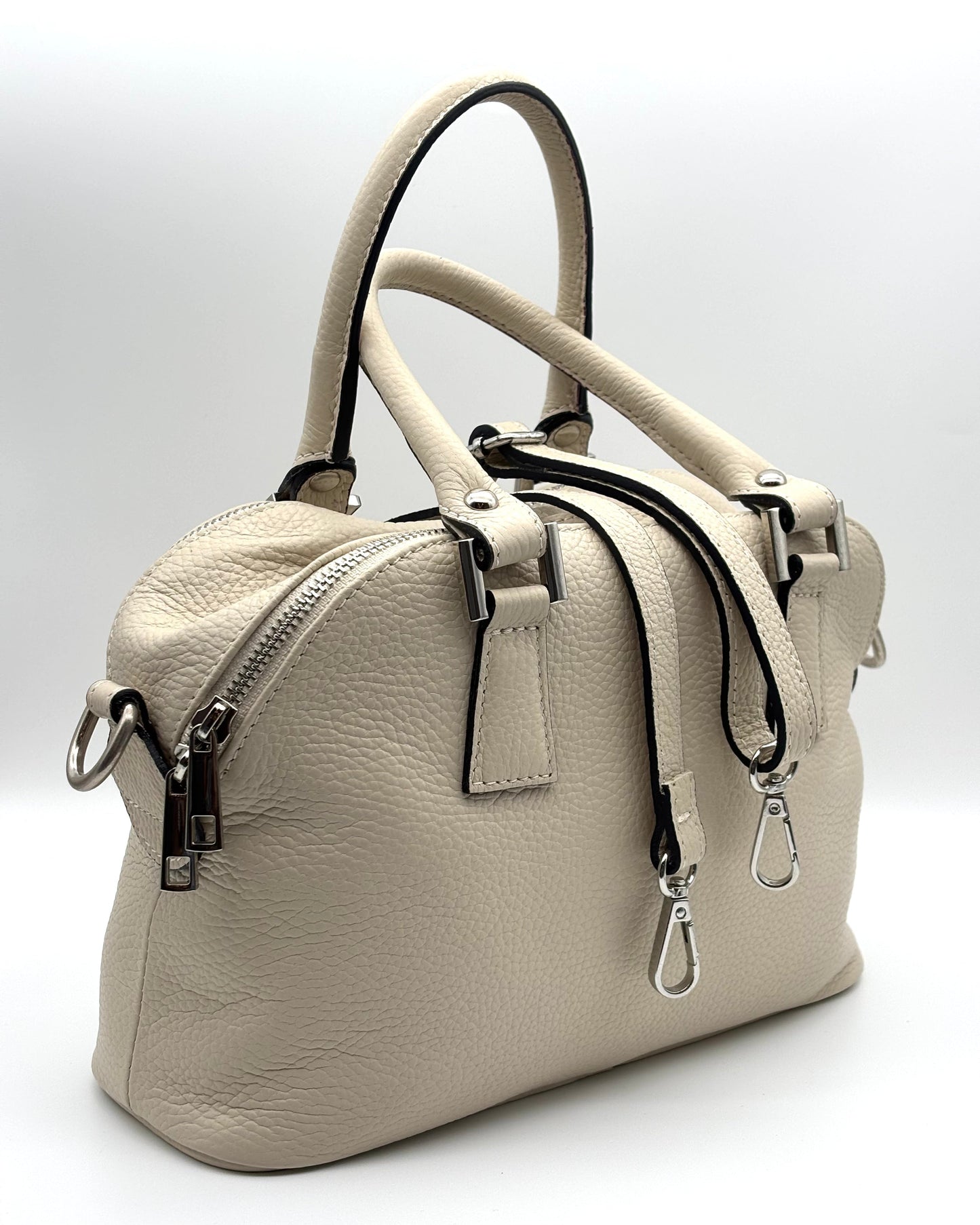 Genova Leather Bag - Cream