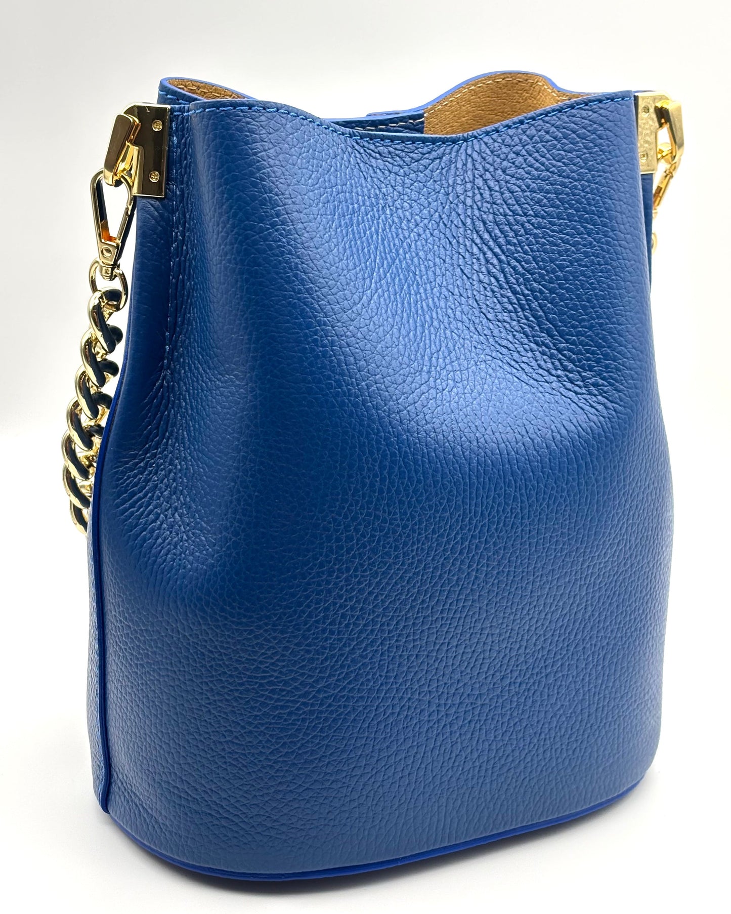 Bologna Leather Bucket Bag - Cobalt