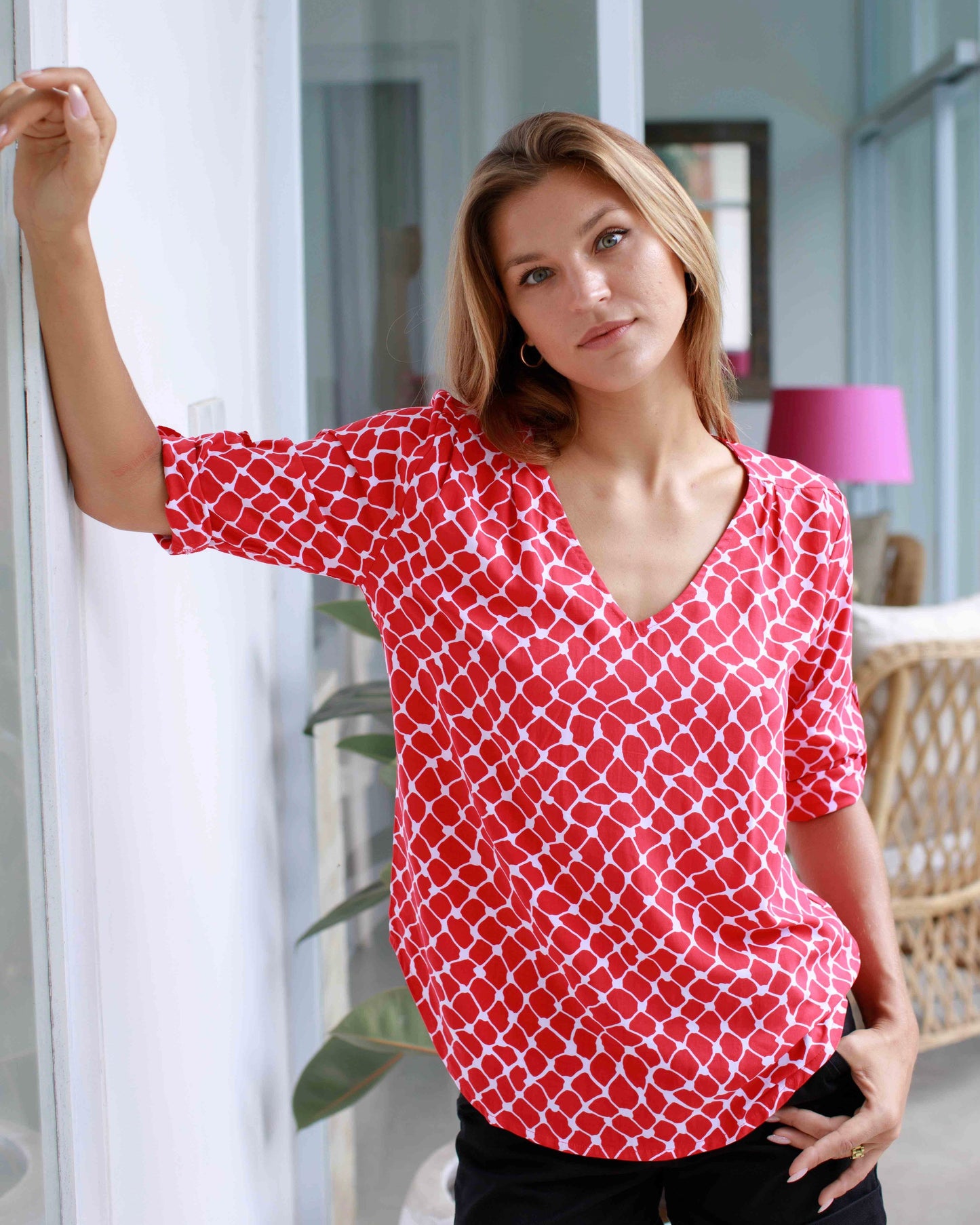 Lizzie Top - Raspberry Rose Net