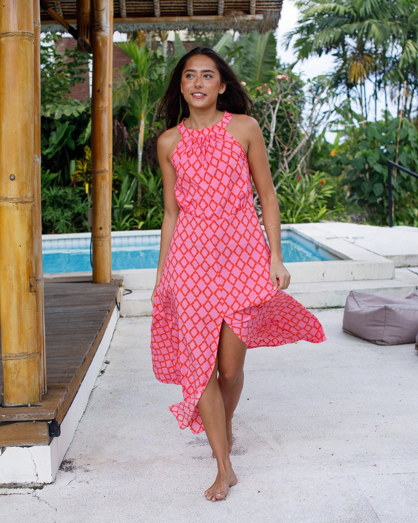Metis Dress - Hot Pink/Orange Marquis
