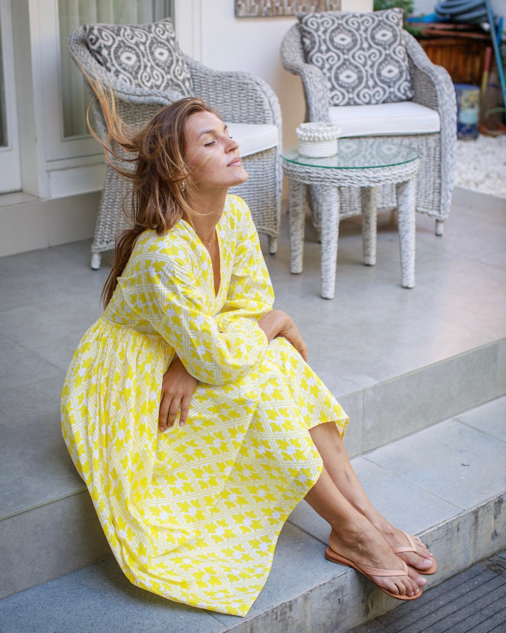 Pearla Dress - Yellow Regency Cotton