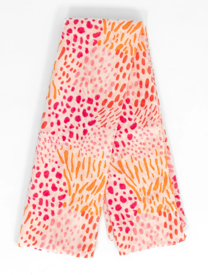 Pink Spotted Scarf