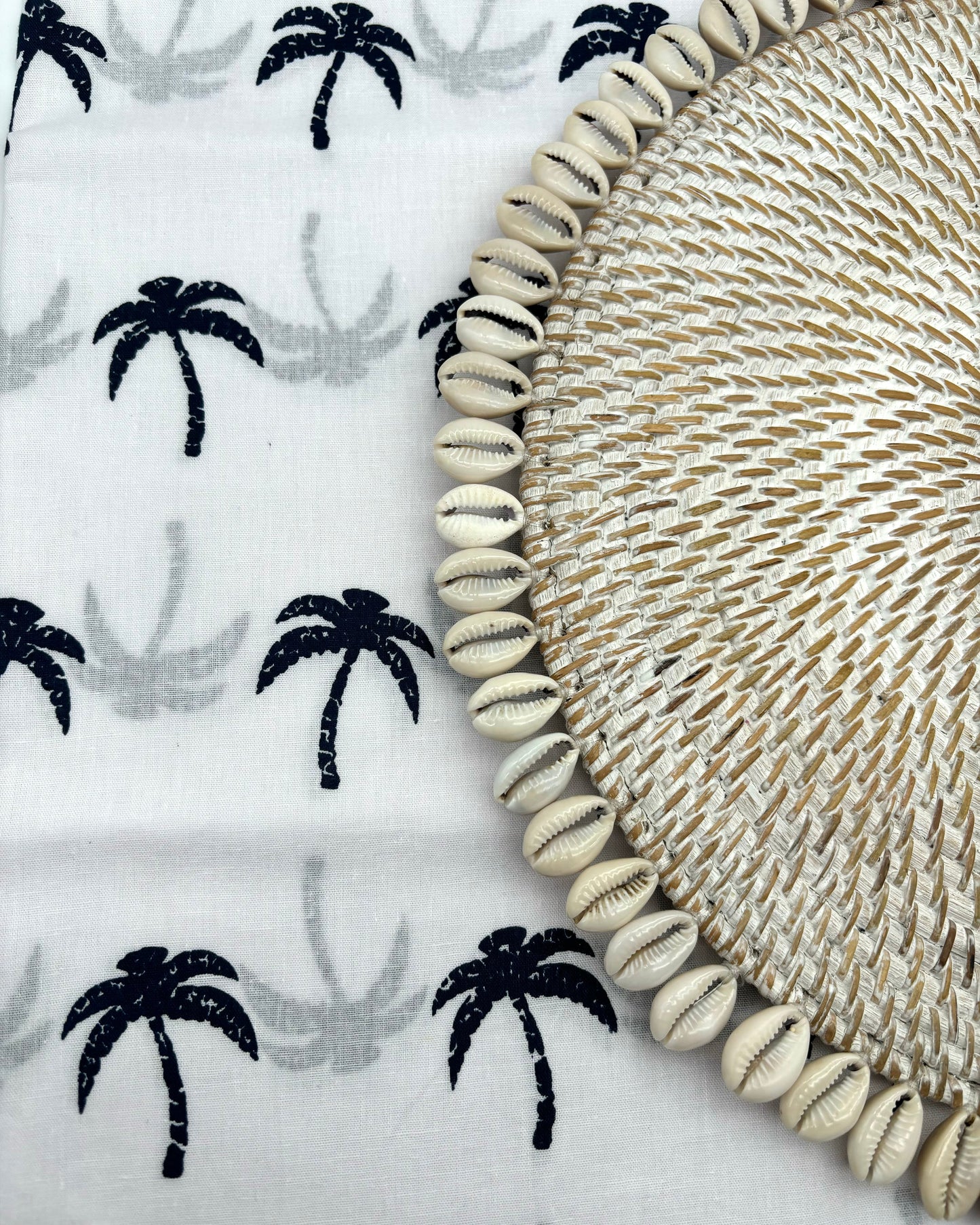 Table Runner - Navy Palm Tree