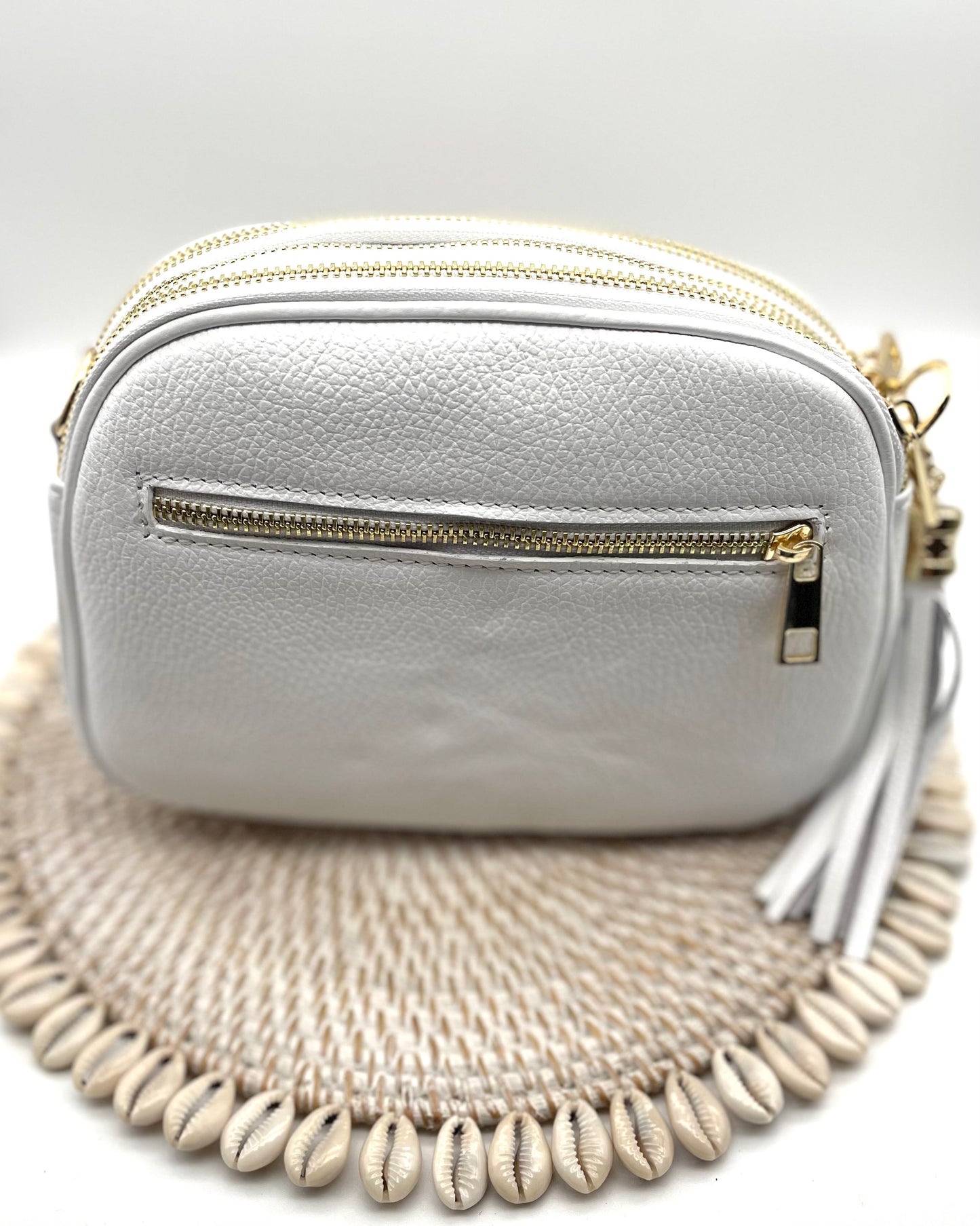 Torino Triple Zipper Bag - White