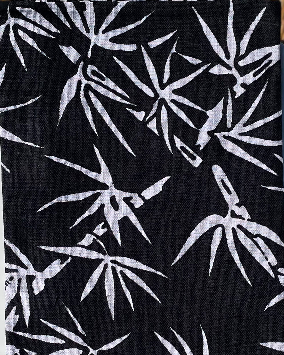 Table Runner - White Bamboo on Black