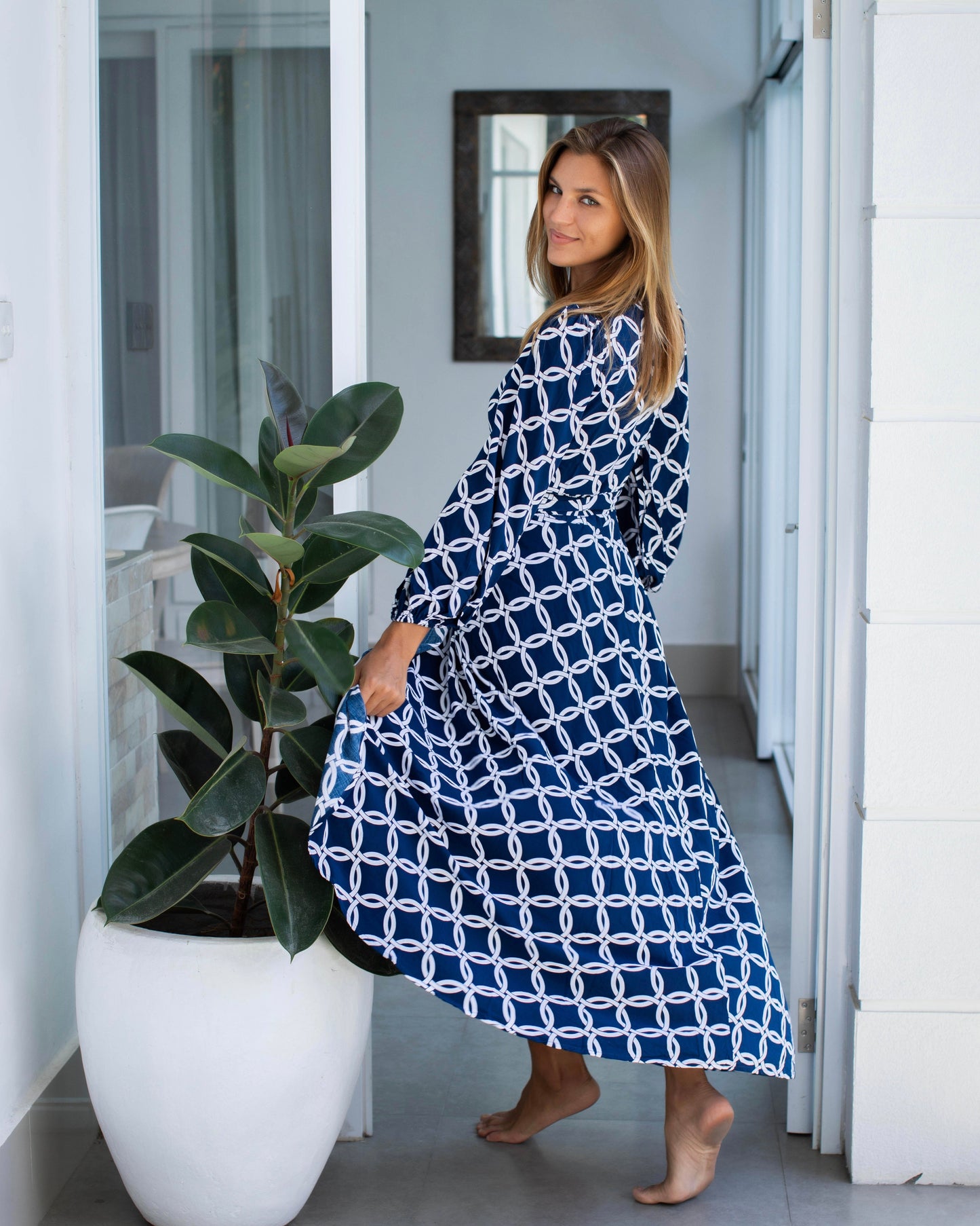 Beatrice Dress - Navy Large Olympic Circle
