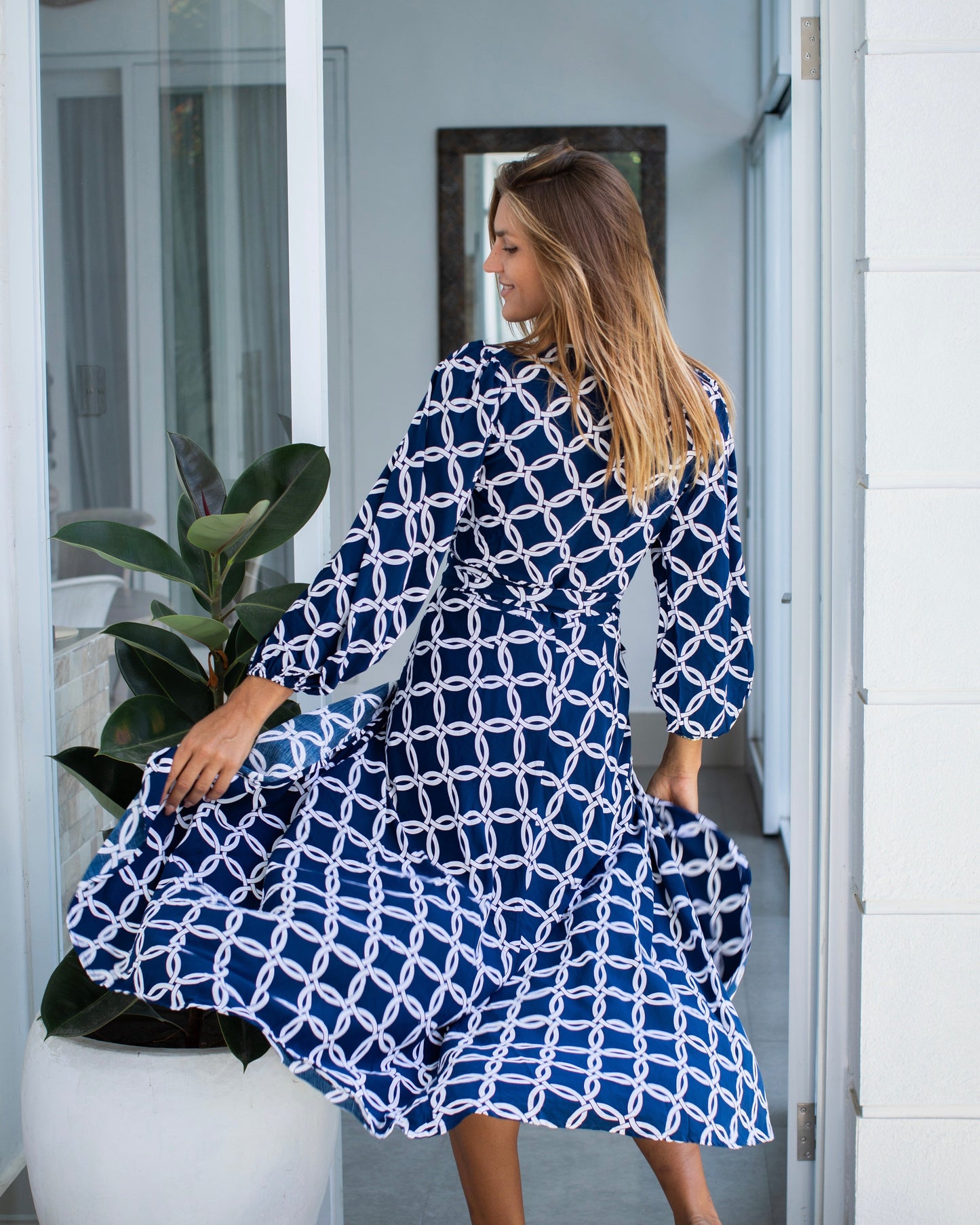 Beatrice Dress - Navy Large Olympic Circle