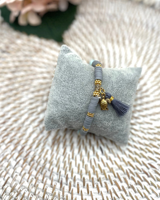 Benoa Tassel Bracelet - Grey