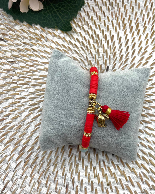 Benoa Tassel Bracelet - Red