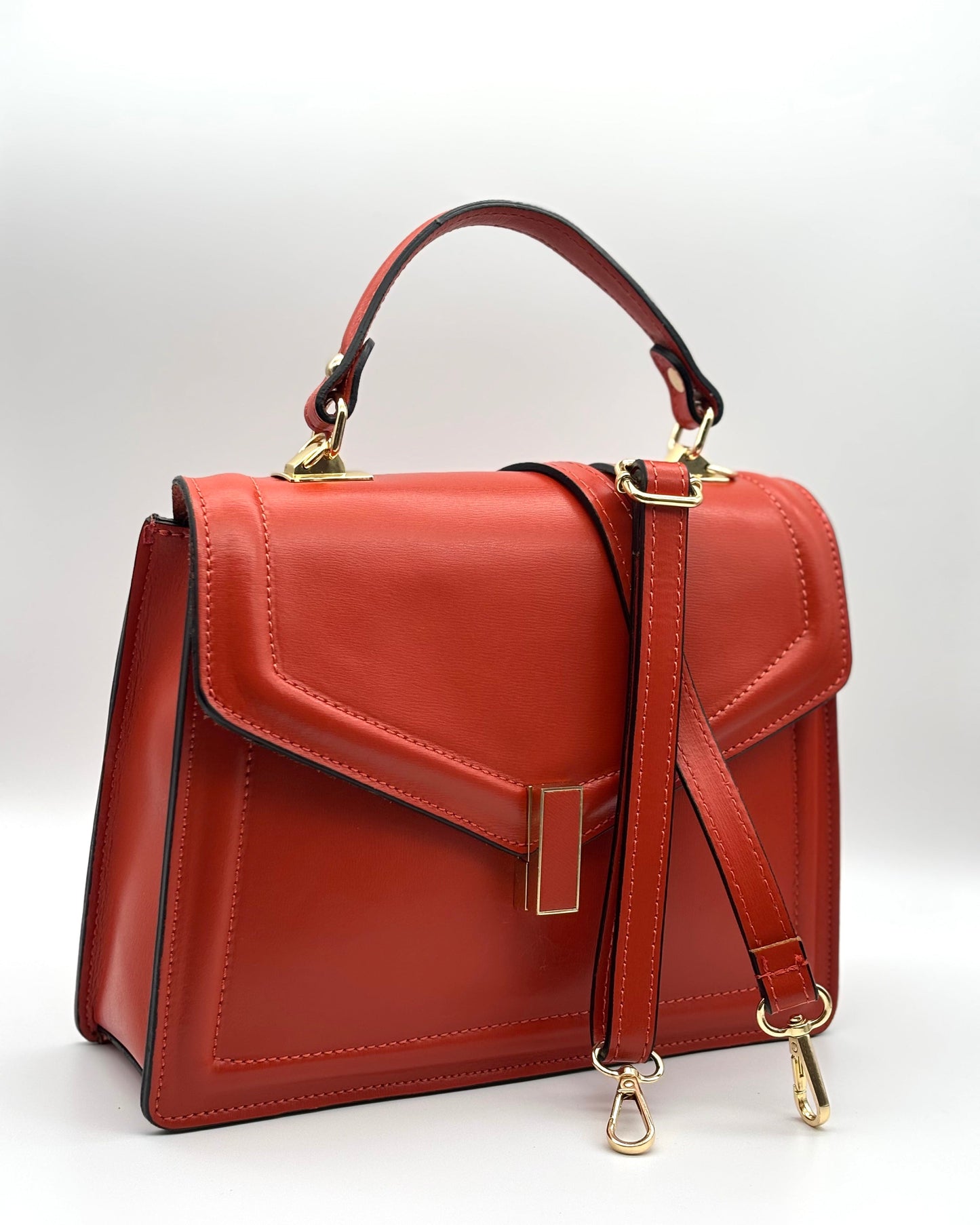 Messina Leather Bag - Orange