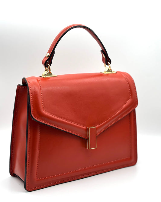 Messina Leather Bag - Orange