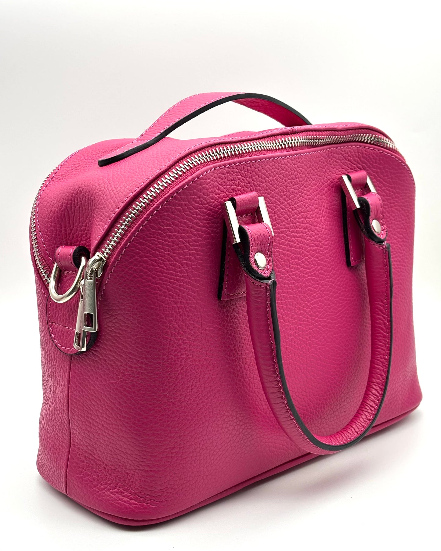 Genova Leather Bag - Fuchsia