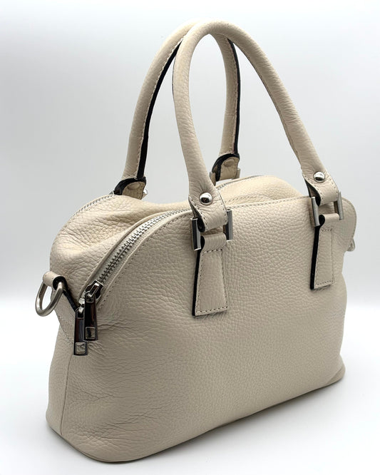 Genova Leather Bag - Cream