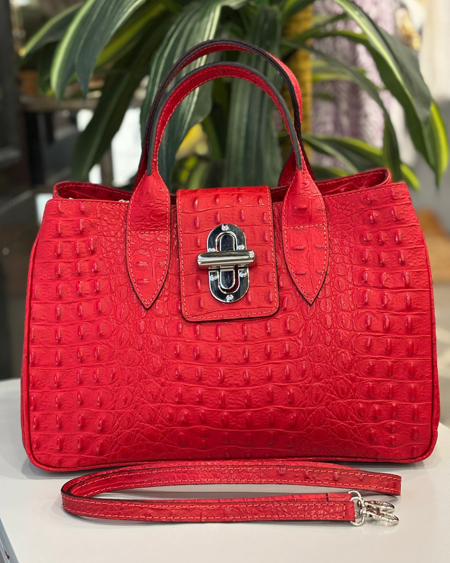 Parma Leather Bag - Red