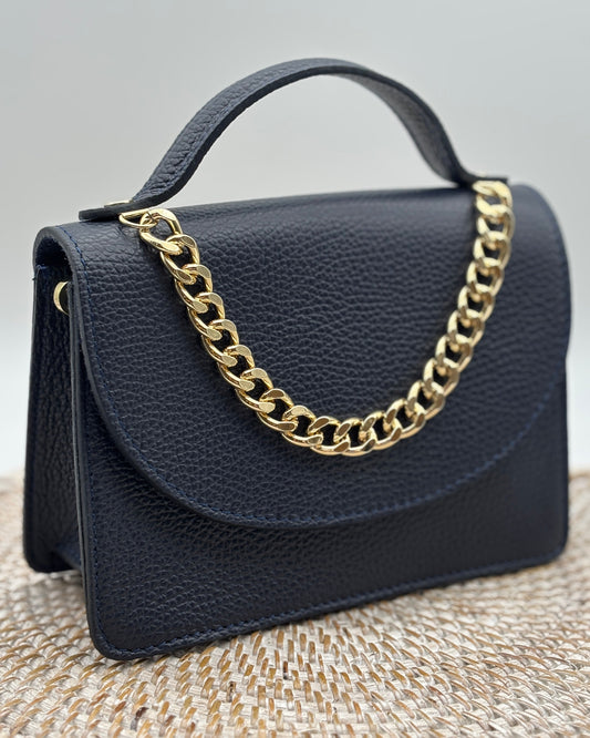 Este Leather Envelope Bag - Navy