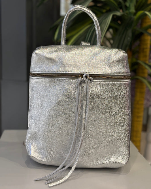 Merano Metallic Backpack - Silver