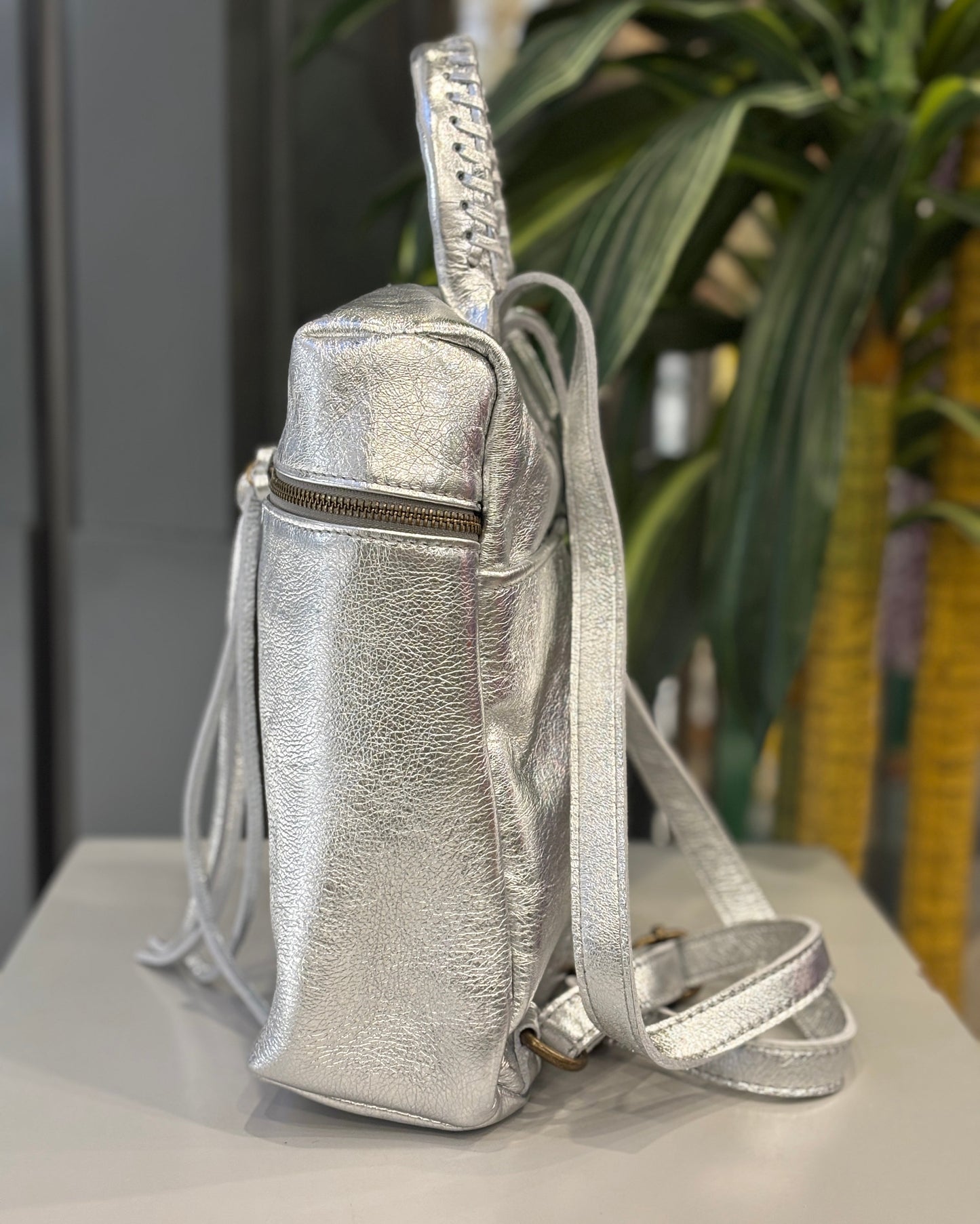 Merano Metallic Backpack - Silver