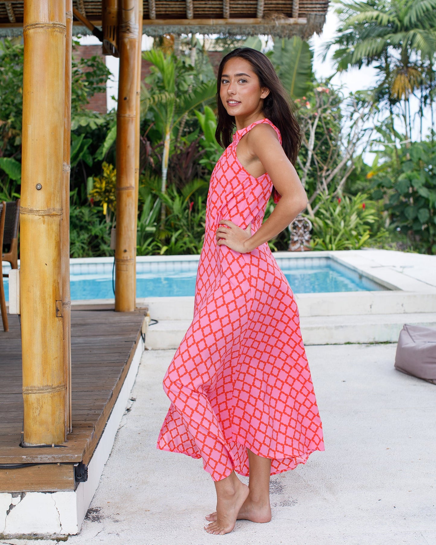 Metis Dress - Hot Pink/Orange Marquis
