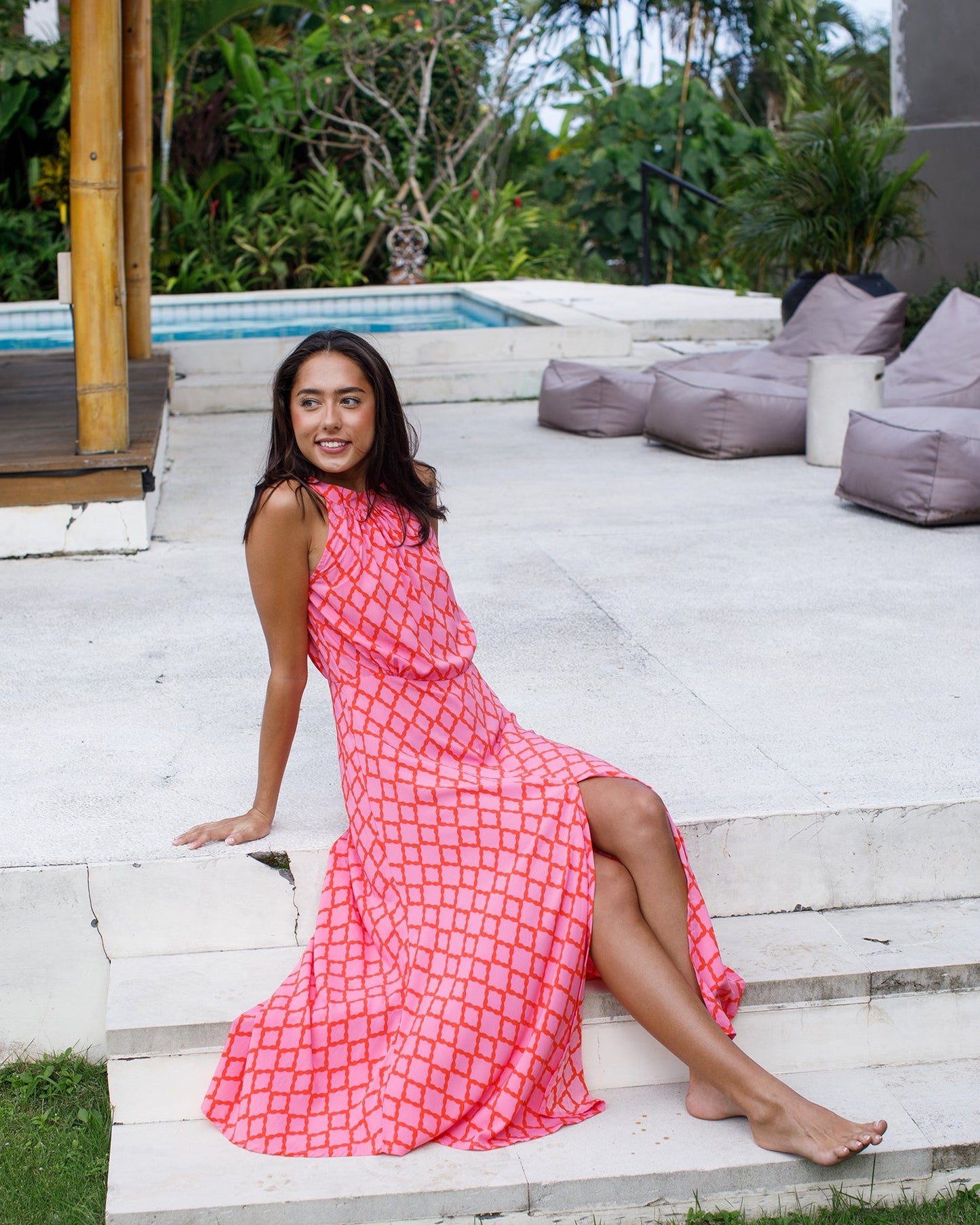 Metis Dress - Hot Pink/Orange Marquis
