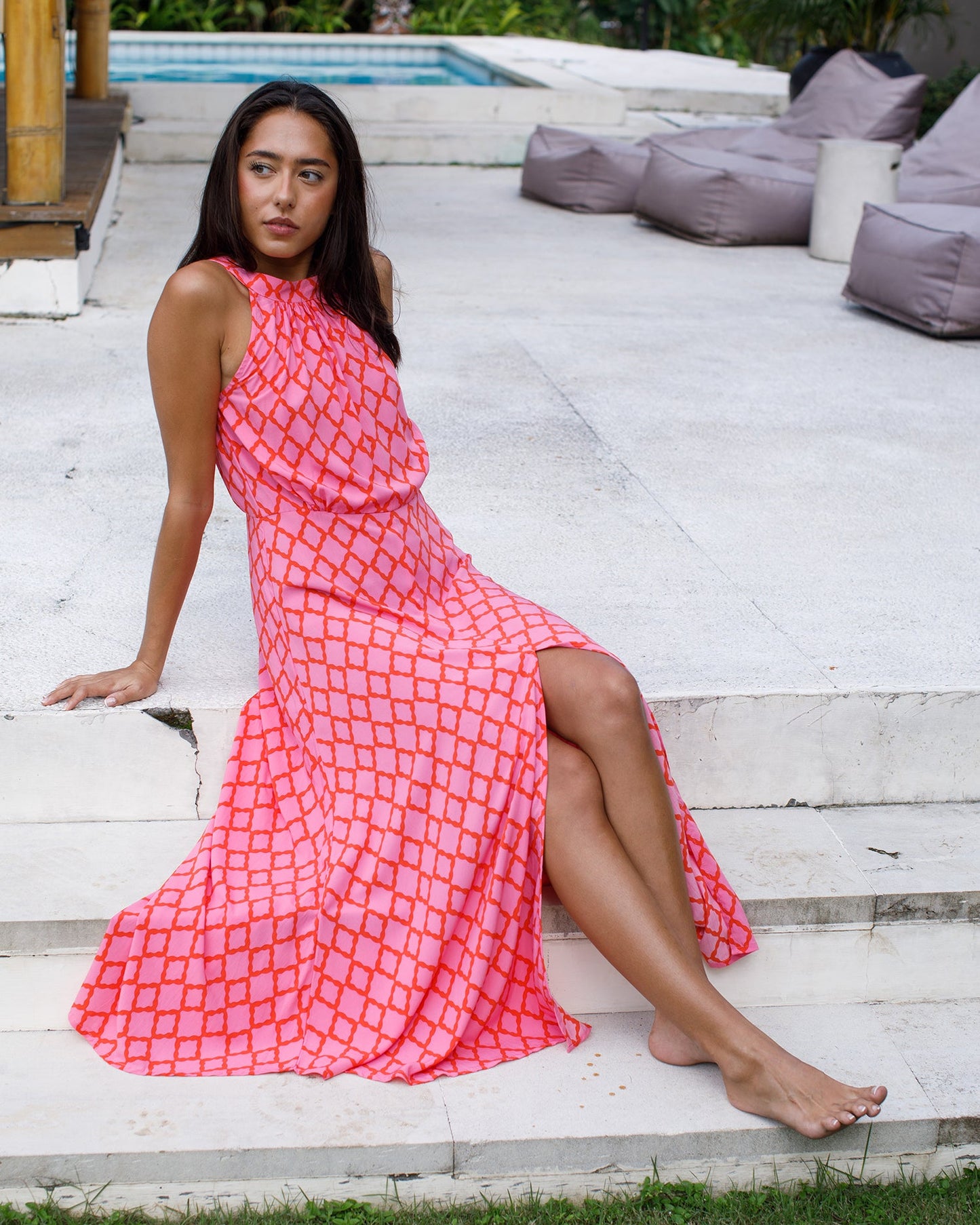 Metis Dress - Hot Pink/Orange Marquis