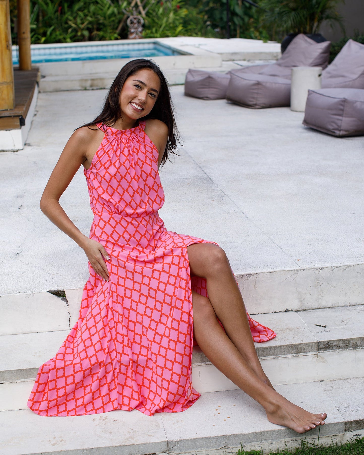 Metis Dress - Hot Pink/Orange Marquis