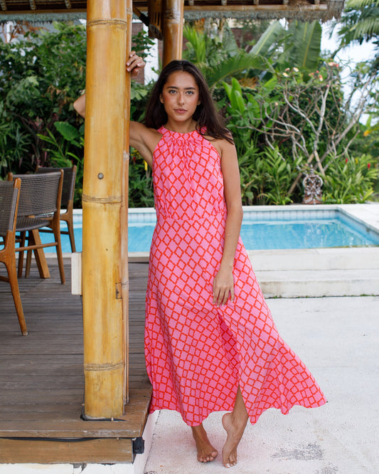 Metis Dress - Hot Pink/Orange Marquis