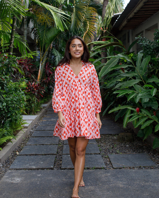 Morgan Dress - Orange Regency Cotton