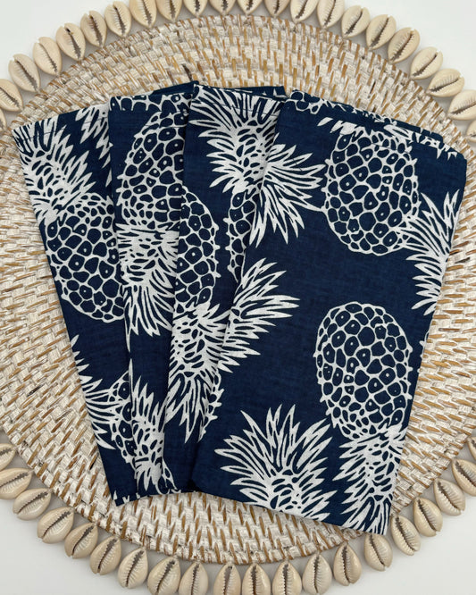 Napkins - Navy/White Pineapple (set of 4)