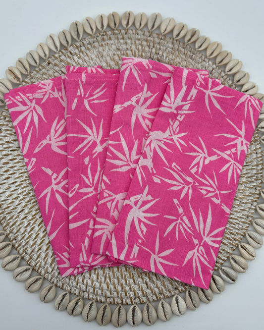 Napkins - Pink Bamboo (Set of 4)