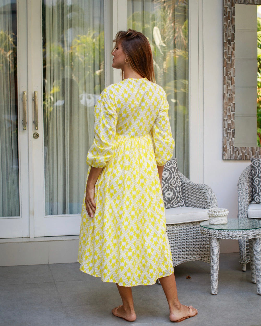 Pearla Dress - Yellow Regency Cotton