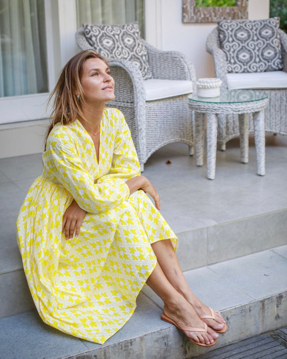 Pearla Dress - Yellow Regency Cotton