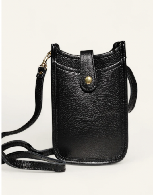 Cortona Leather Phone Bag - Black