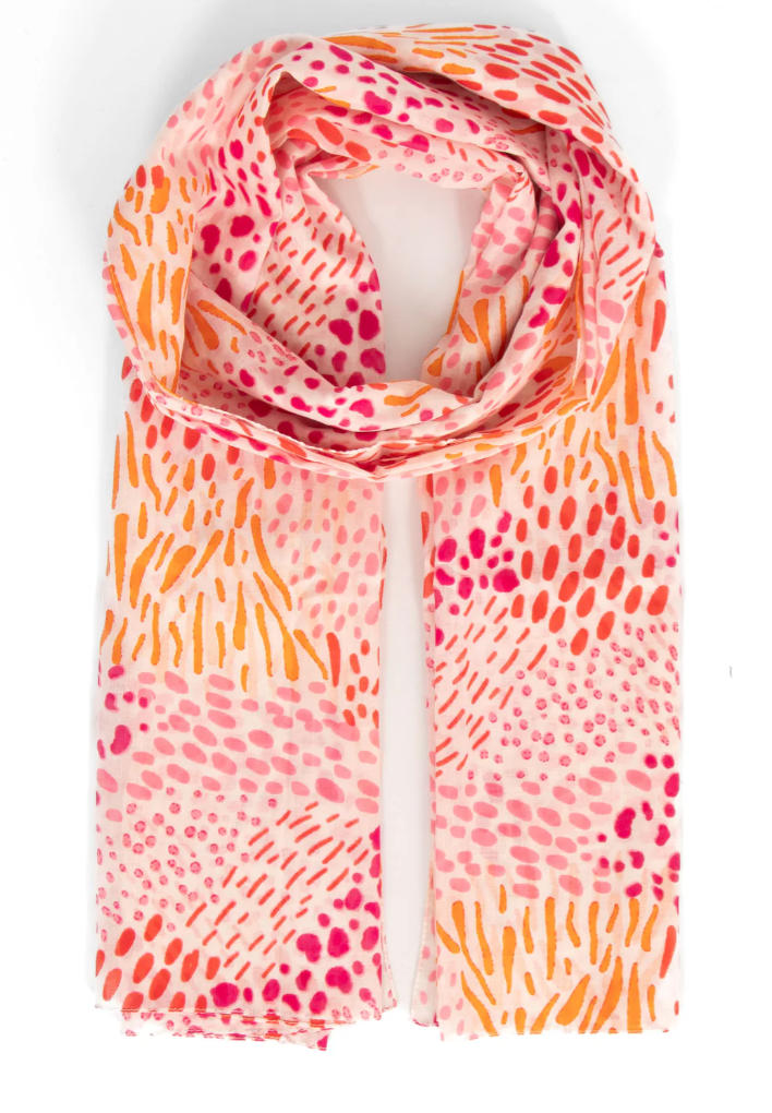 Pink Spotted  Scarf