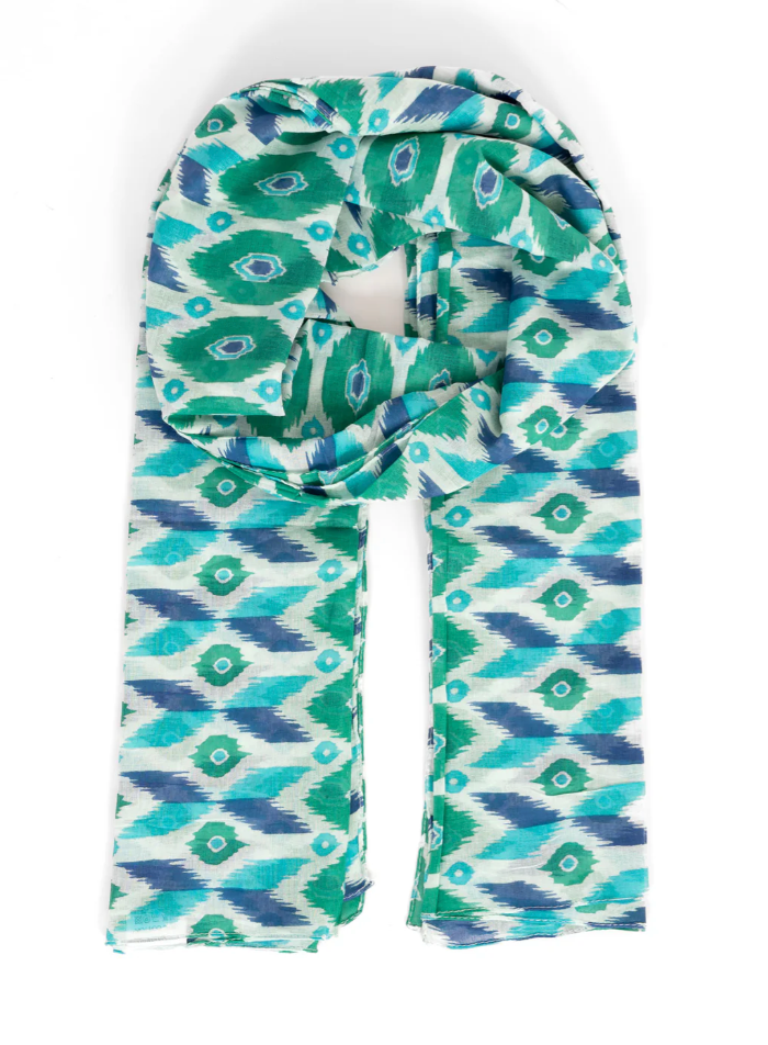 Blue/Green Ikat Scarf