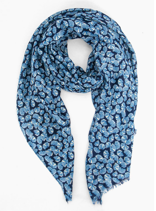 Navy Blue Fan Scarf