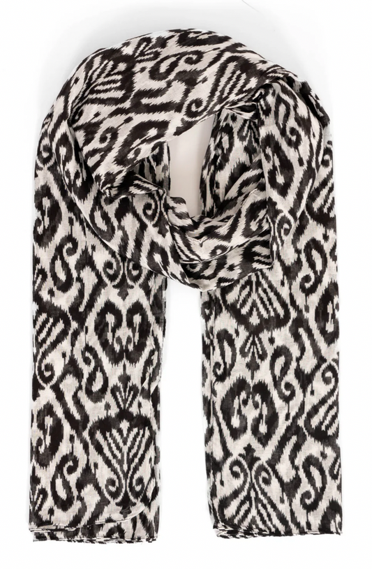 Black Damask Scarf