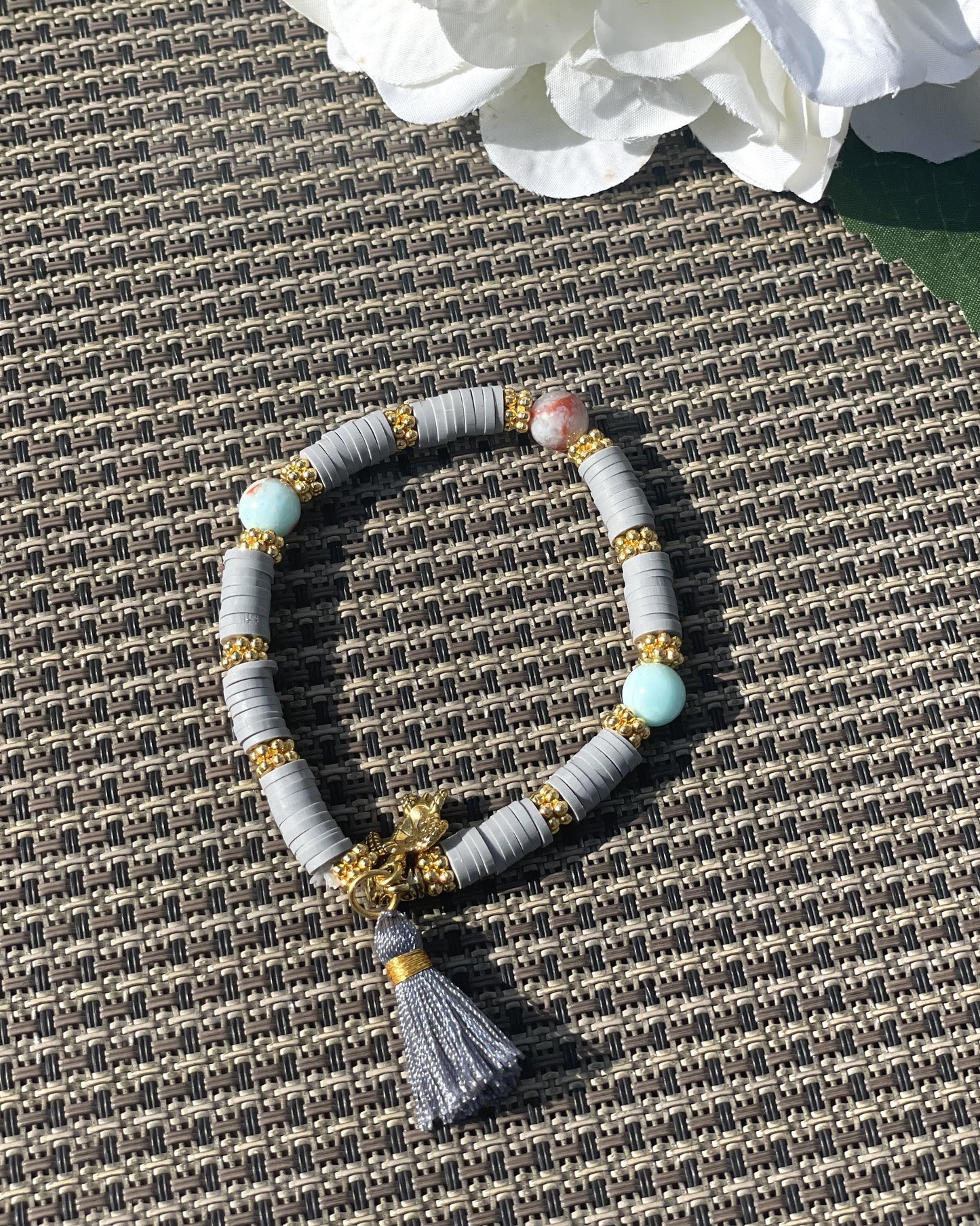 Benoa Tassel Bracelet - Grey